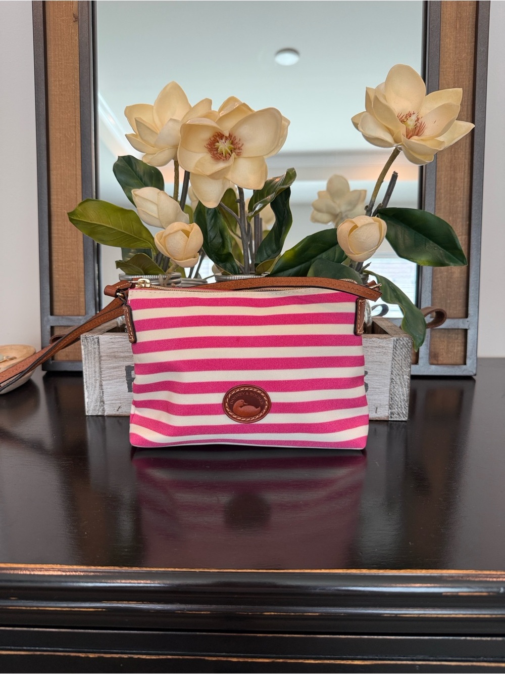 Dooney & Bourke White Watermelon Stripe Pouchette Crossbody